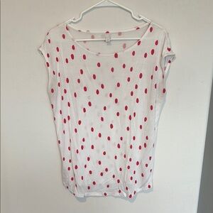 14th & Union White and Pink Cap Sleeve Relaxed Tee